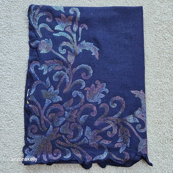 Ahujasons Accessories - NWOT Crystal Cashmere Scarf Bedazzled Gem Sparkle Rhinestone Ahujasons